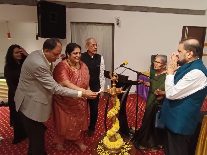 Shri Vivek Kamath and Smt Vijaya Kamath with Mr Mukund Kamath - GSBS Medical Trust - Golden Jubilee Celebration